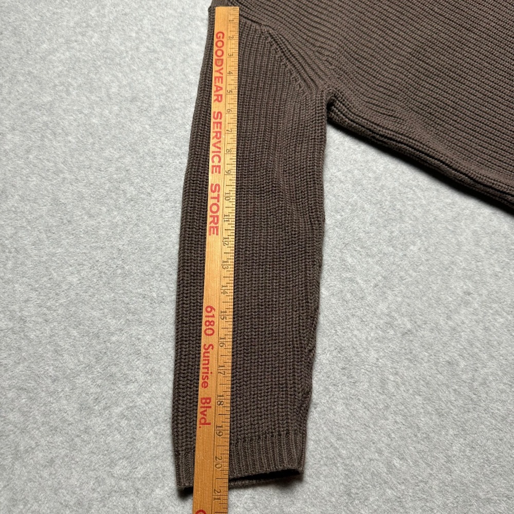 Quince Organic Cotton Fisherman Boatneck Sweater Heather Brown Medium LB10195 - Picture 9 of 9